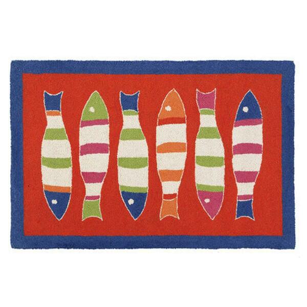 Puesta En Escena 27 x 40 in. Picket Fish Hook Rug, Orange PU3115539